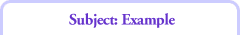 Subject: example