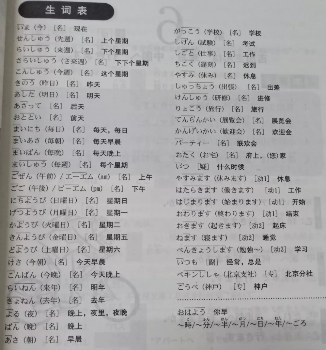 标准日本语初级上册第5课单词录音