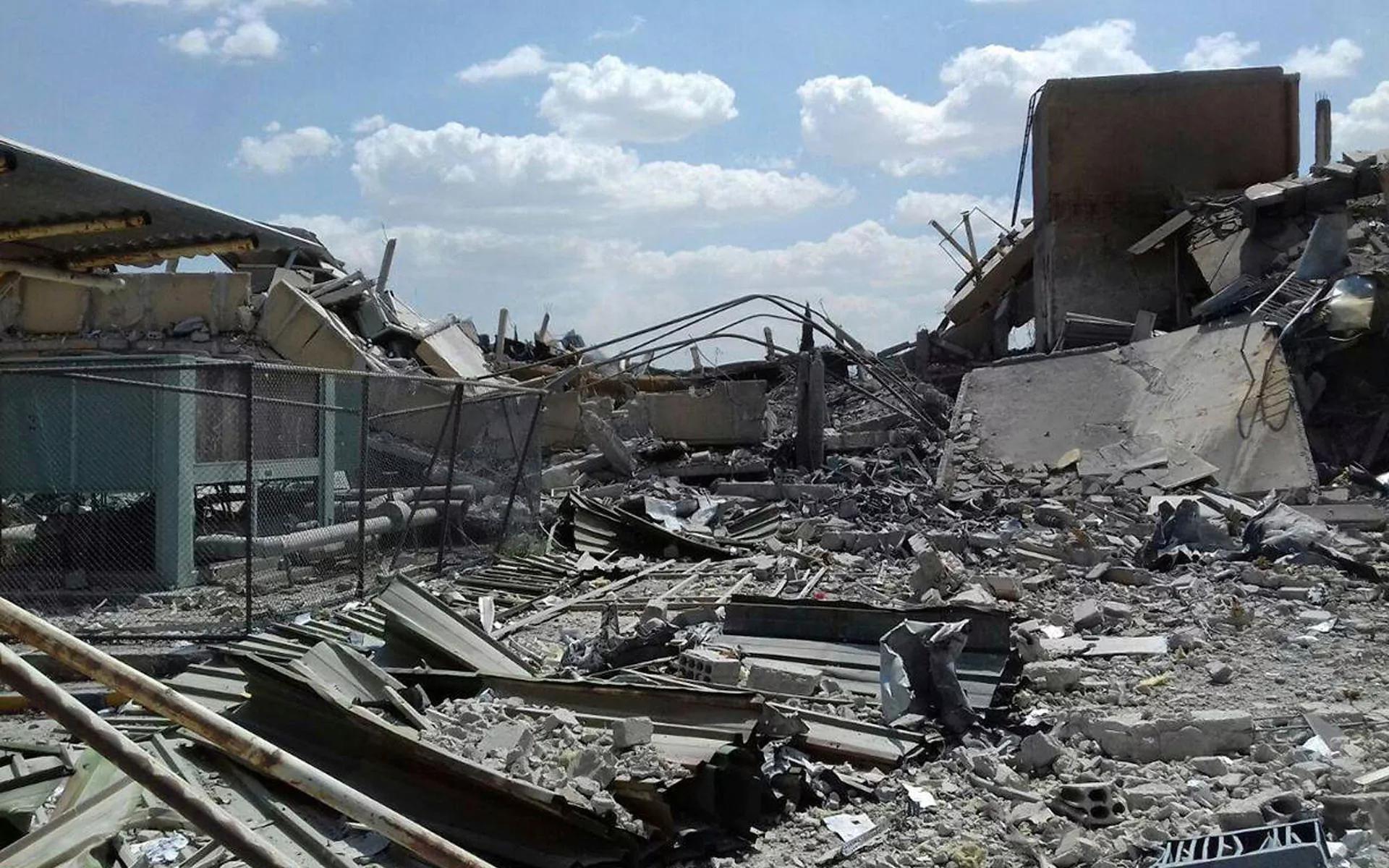 Damage to the Syrian Scientific Research Center in Barzeh, near Damascus