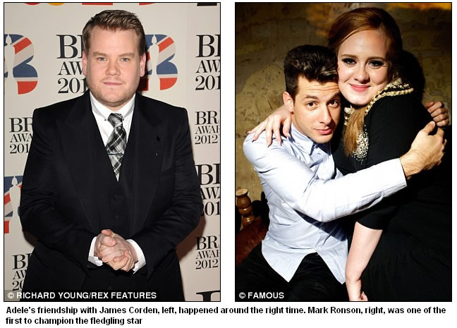 Drinking buddies: Adele's friendship with James Corden dates from just the right period