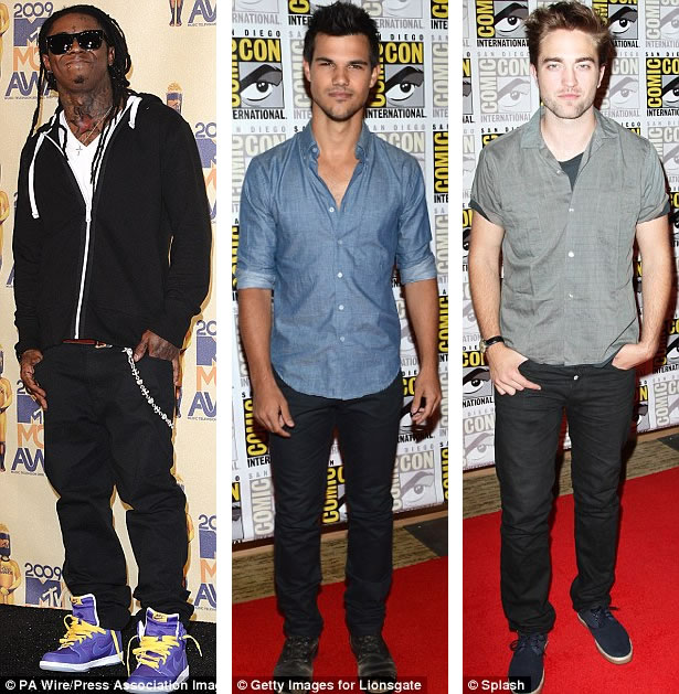 The men's turn: Lil Wayne, Taylor Lautner and Robert Pattinson made it into eight, ninth and tenth place respectively 