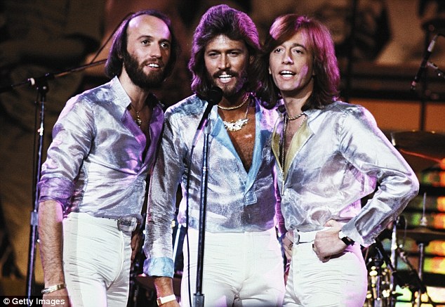 Height of their fame: Robin, right and his late twin brother Maurice, left, and older brother Barry performing in 1979