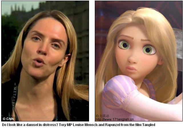 I'm no damsel in distress: Tory MP Louise Mensch and Rapunzel from the film Tangled