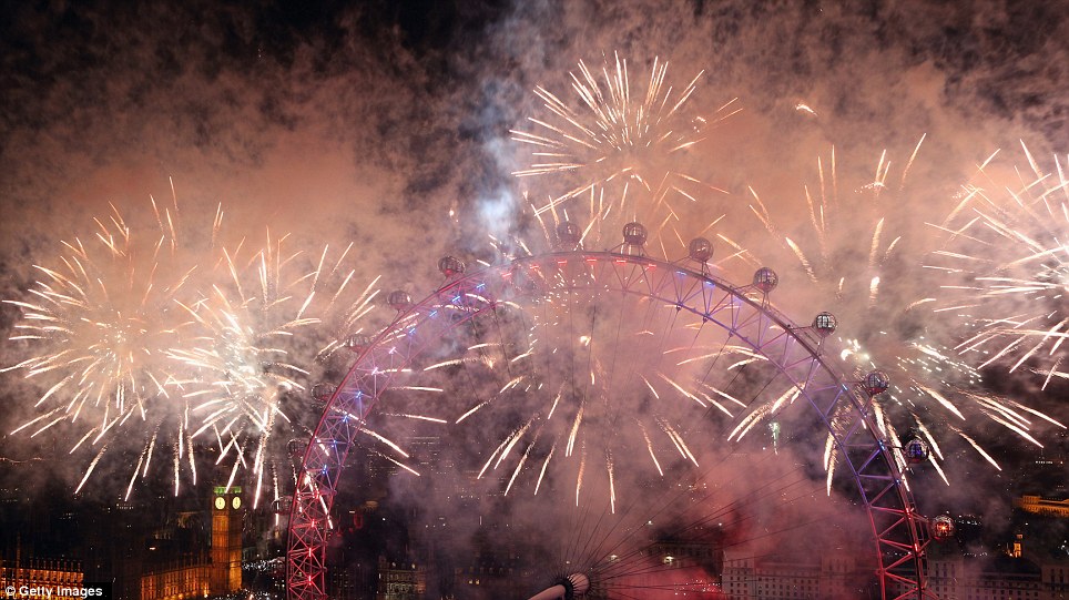 Attractive: The capital's skyline was transformed during the incredible firework display