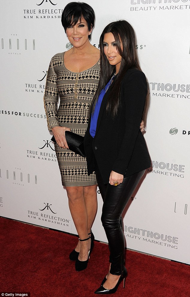 Support: Kim was accompanied to the event by her mother Kris Jenner