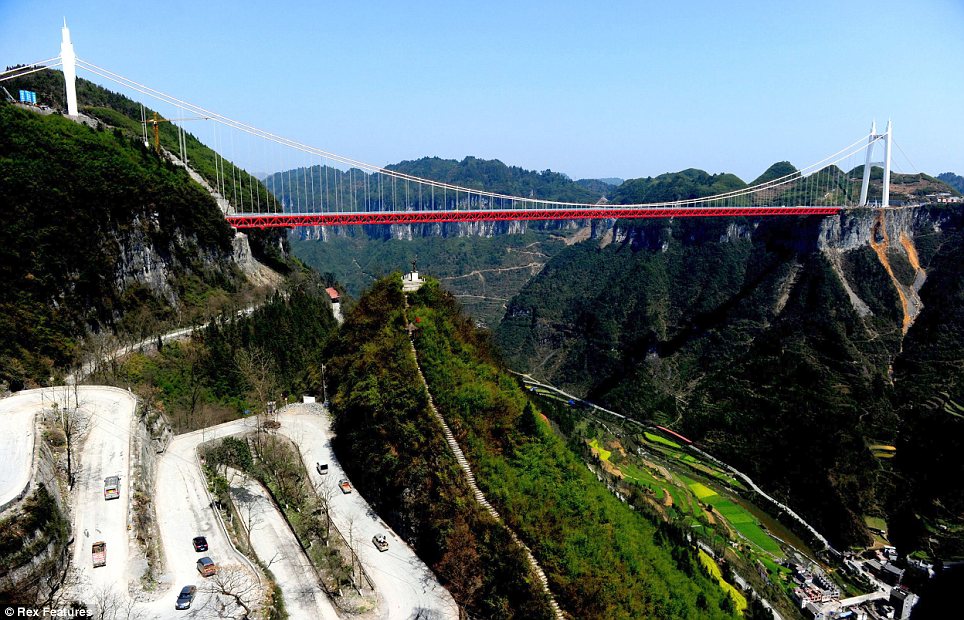 No jams: It is hoped the bridge will help ease traffic jams which are common in the mountainous area which has narrow, steep and winding roads