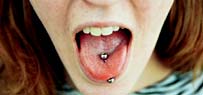 A pierced tongue
