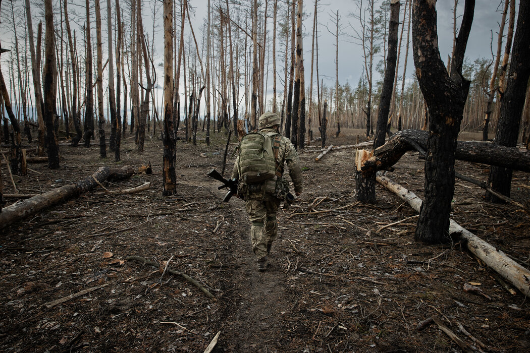 本月，一名乌克兰士兵在俄罗斯防线附近的森林里。在过去八年中，中情局支持的间谍基地网络已经建成，其中包括沿俄罗斯边境的12个秘密地点。