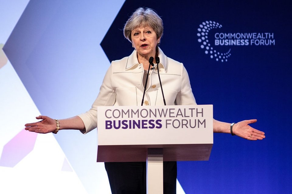 Prime Minister Theresa May speaks to members of the Commonwealth Business Forum.