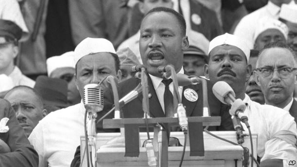 Martin Luther King giving his famous "I Have a Dream" speech in 1963.